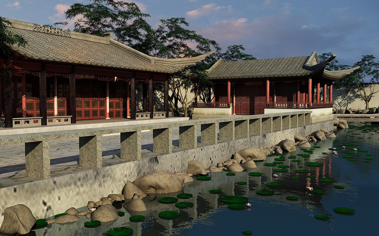 拙政园3dmaxs设计效果展示