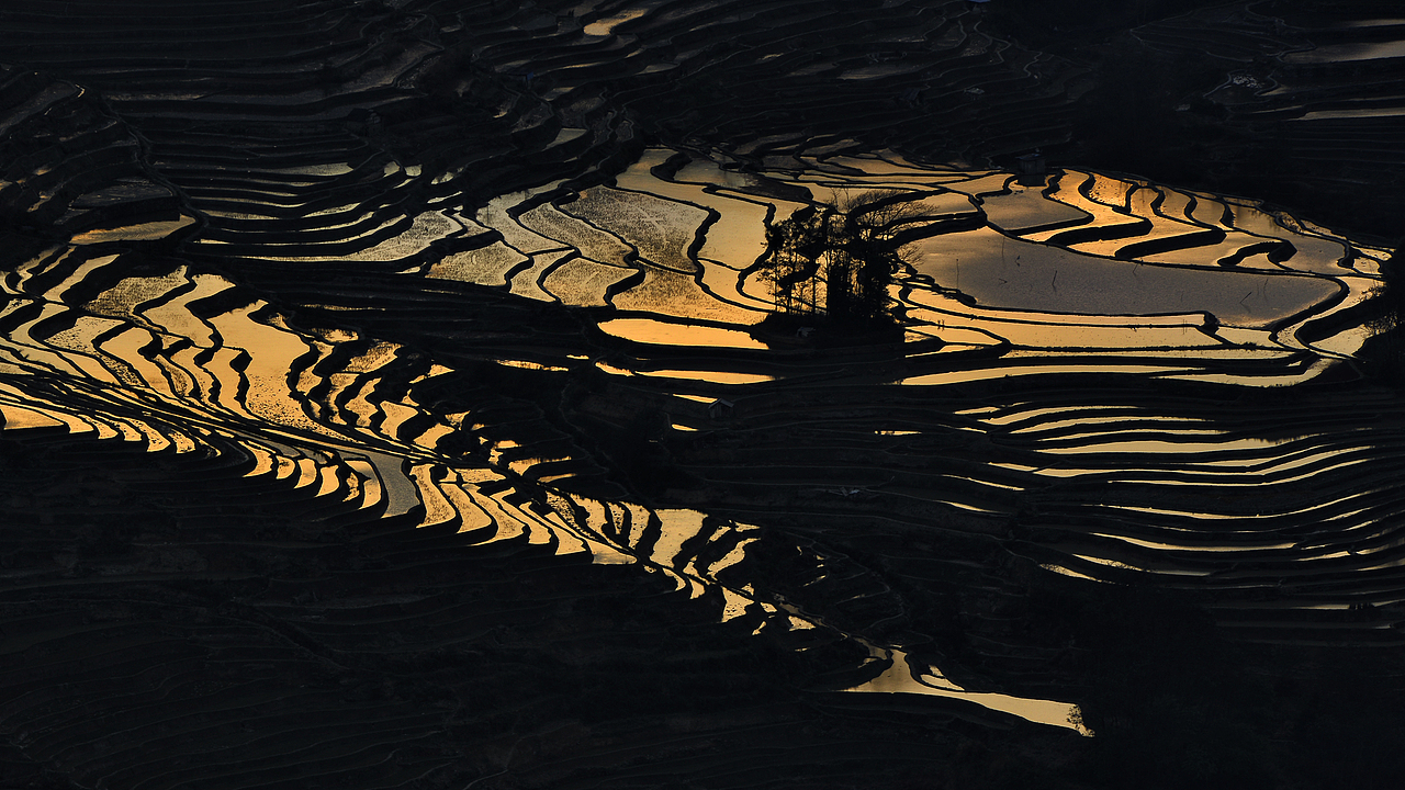 梯田上的盆景（图ZMTI4MTE3NTIw） - 风光摄影 - 站酷设计师蓝调时刻原创素材 - 站酷ZCOOL