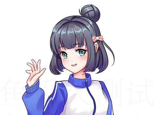 不同上色风格的校服作品