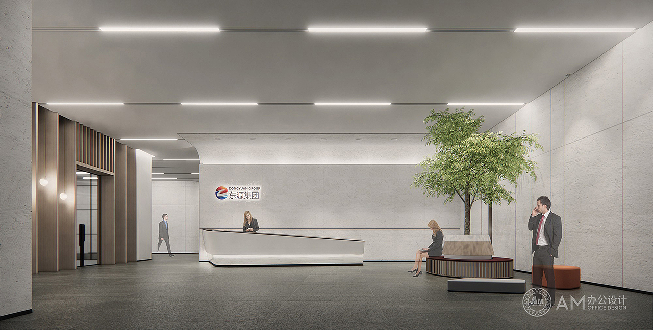 AM设计 | 内蒙古东源集团办公楼一层大厅设计