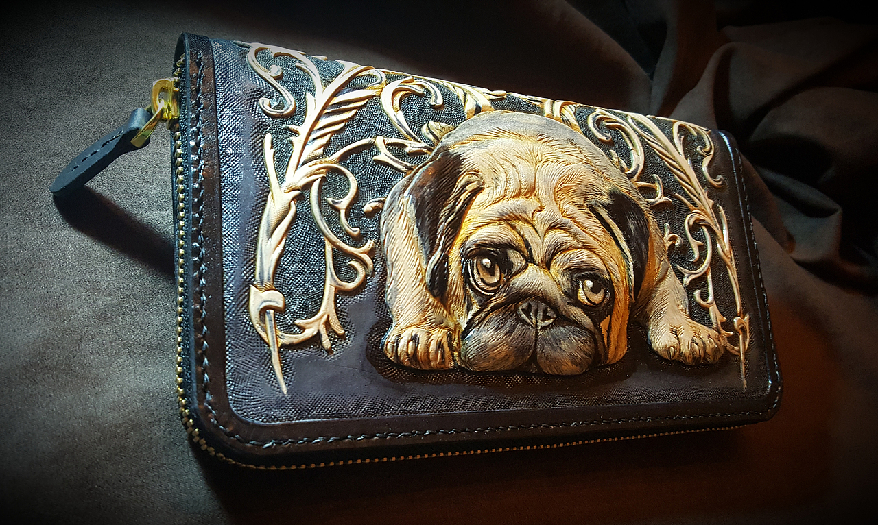 巴哥犬英伦风格钱包