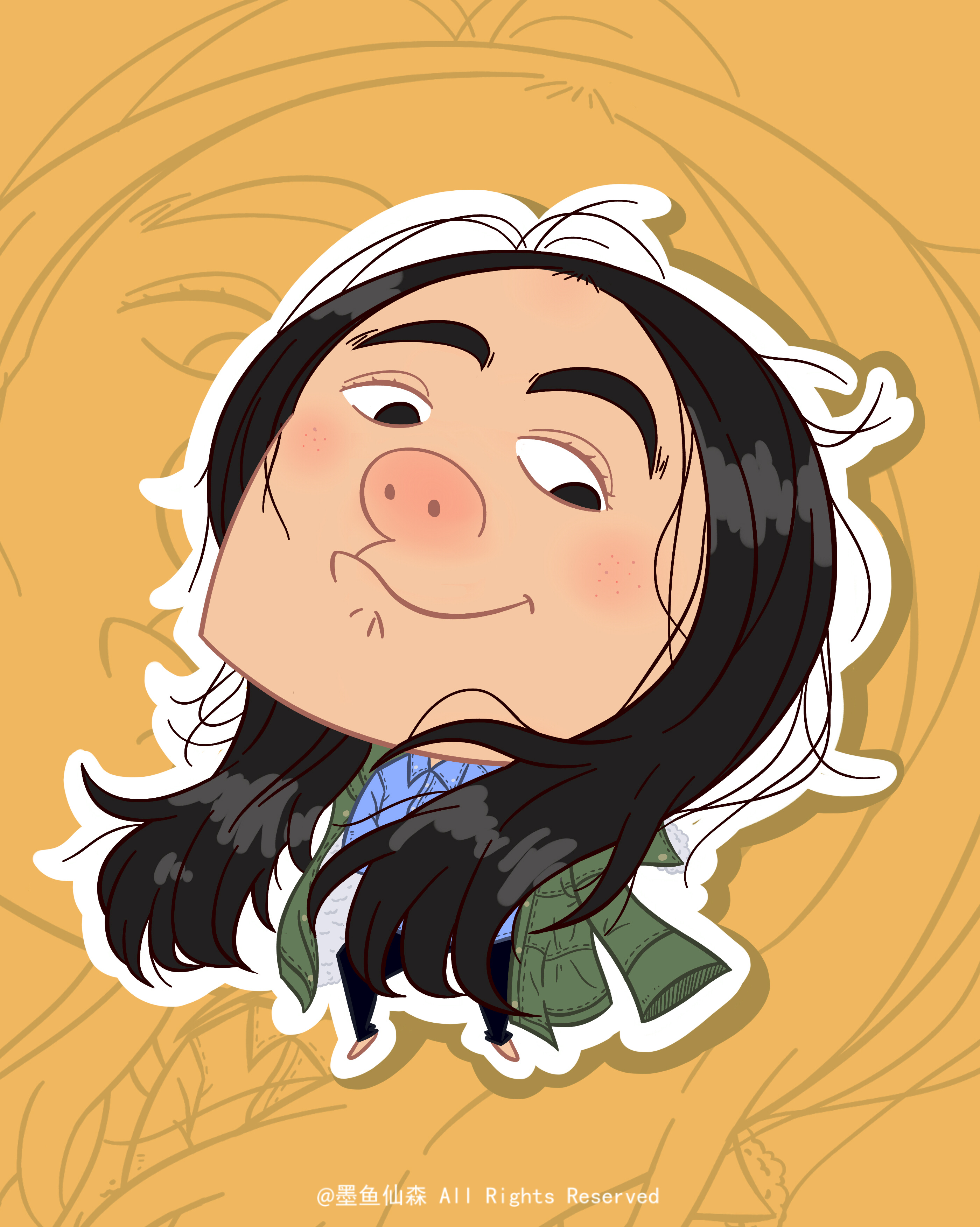 q版卡通人物设计——方脸系列|动漫|单幅漫画|墨鱼仙森_原创作品-站酷