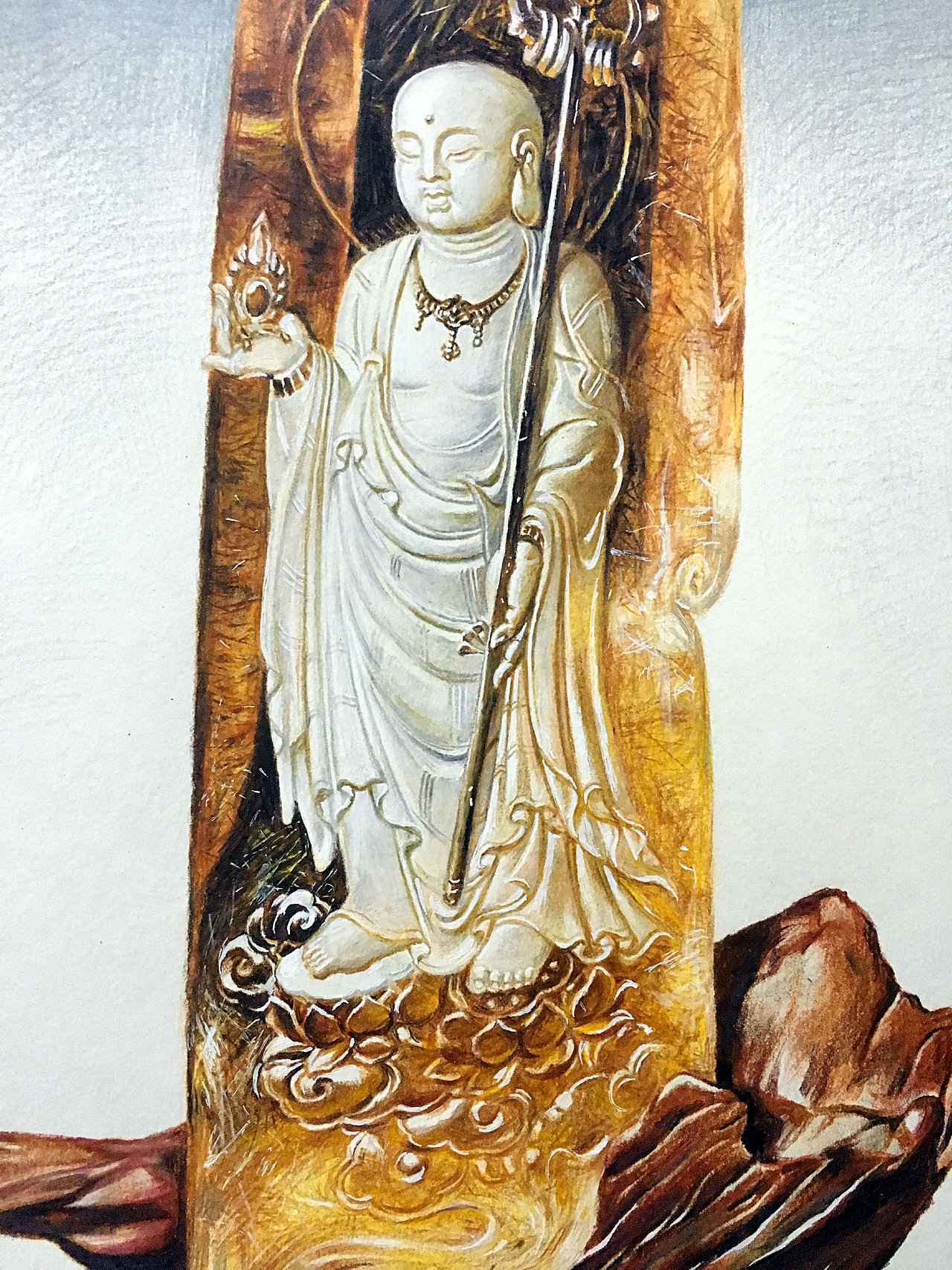 彩铅手绘—水晶地藏王菩萨