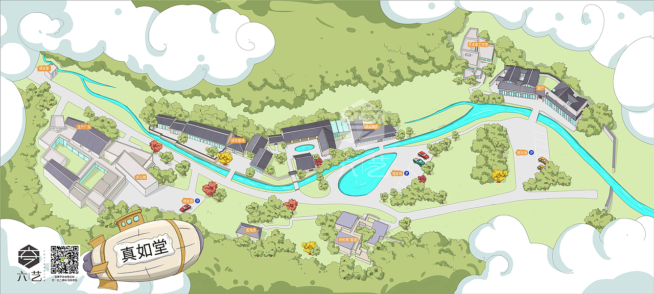 景德镇三宝国际瓷谷景区导览图手绘地图旅游指示牌