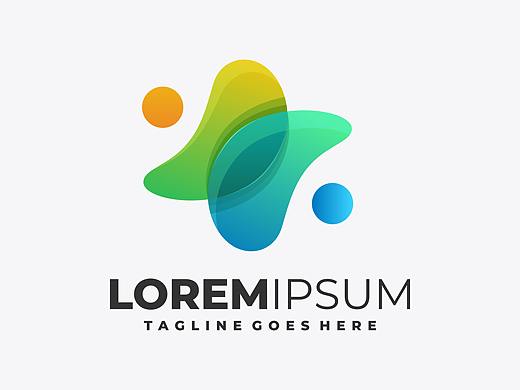 国外炫彩几何蝴蝶标志logo素材AI格式