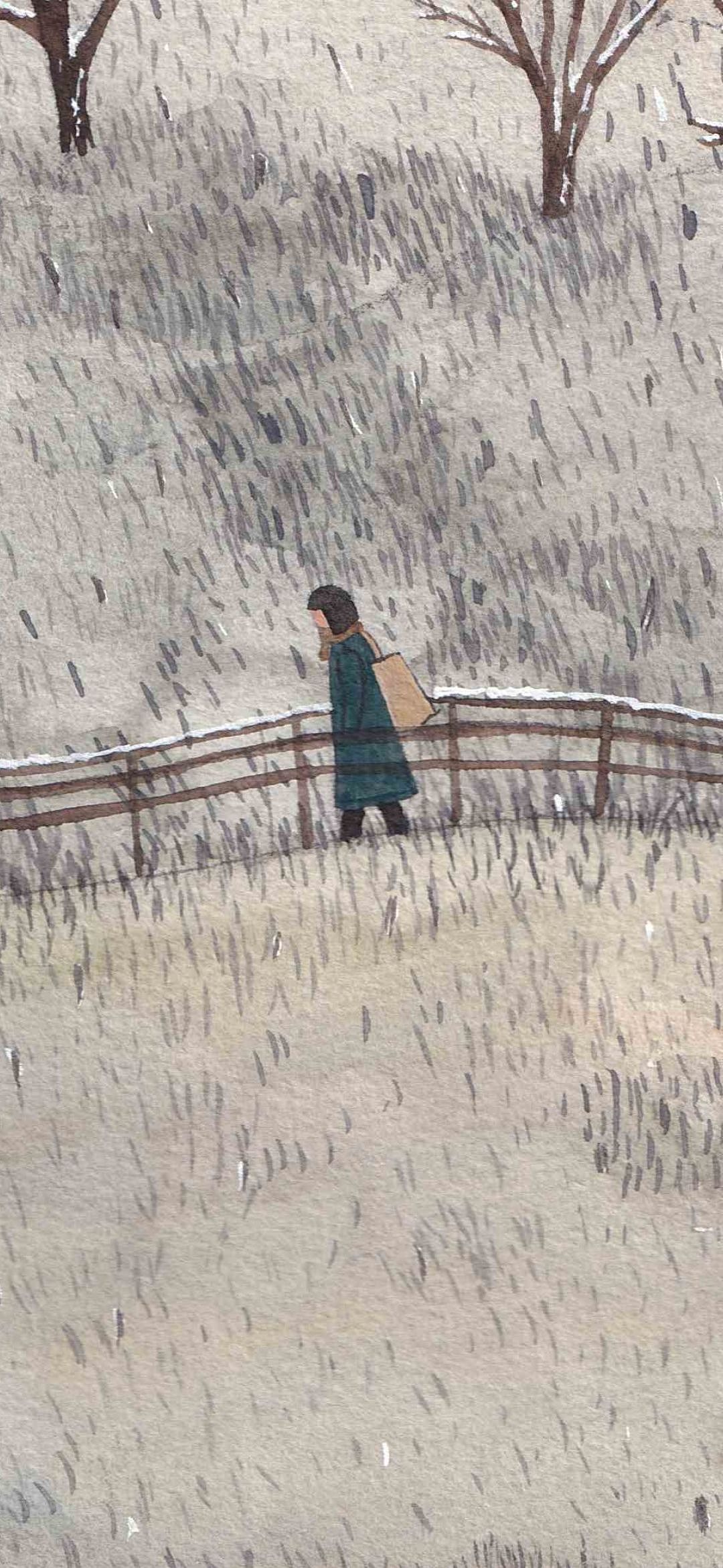 水彩插画《二十四节气——小雪》