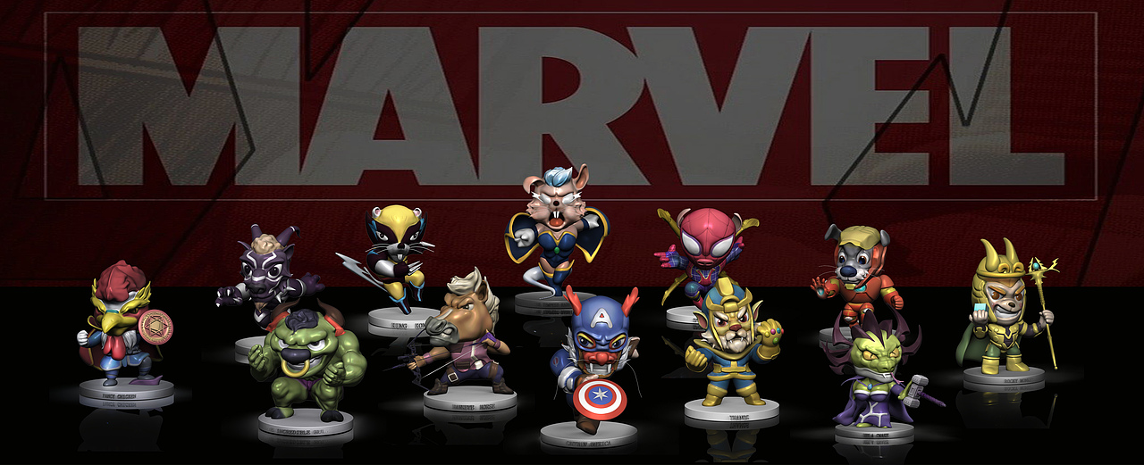 漫威生肖记（图ZMjE0MjUyODg4） - 新锐潮流插画 - 站酷设计师画画的旦原创素材 - 站酷ZCOOL