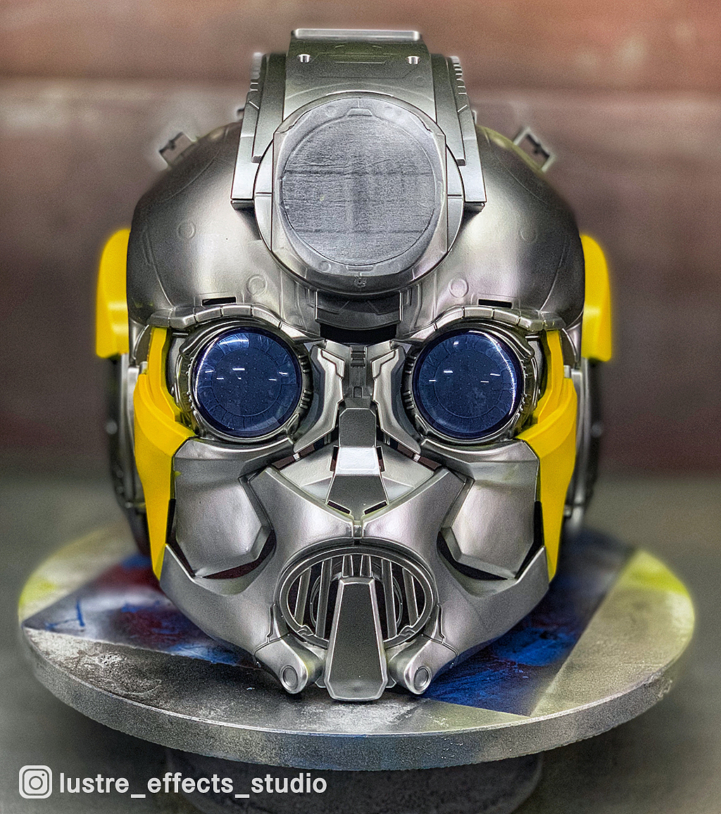 孩之宝电影版变形金刚大黄蜂bumblebee头盔升级涂装