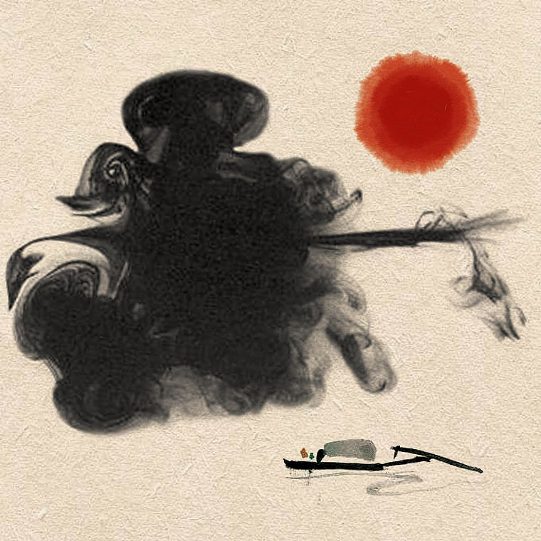 一日一山一舟，极简的水墨山水画（图ZMTk1MDQxNzI4） - 绘画 - 站酷设计师创e派原创素材 - 站酷ZCOOL