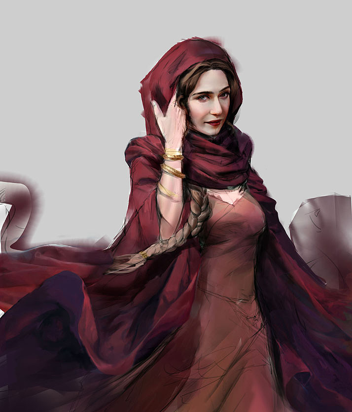 冰与火同人红姨cg游戏原画插画教程手绘