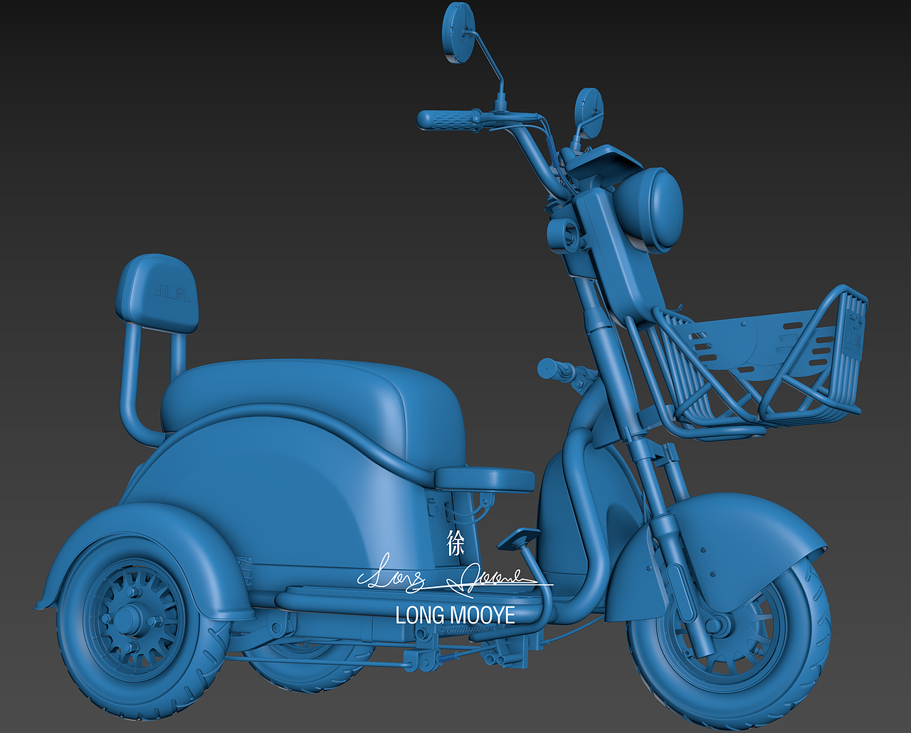 电动三轮车建模 三轮车渲染