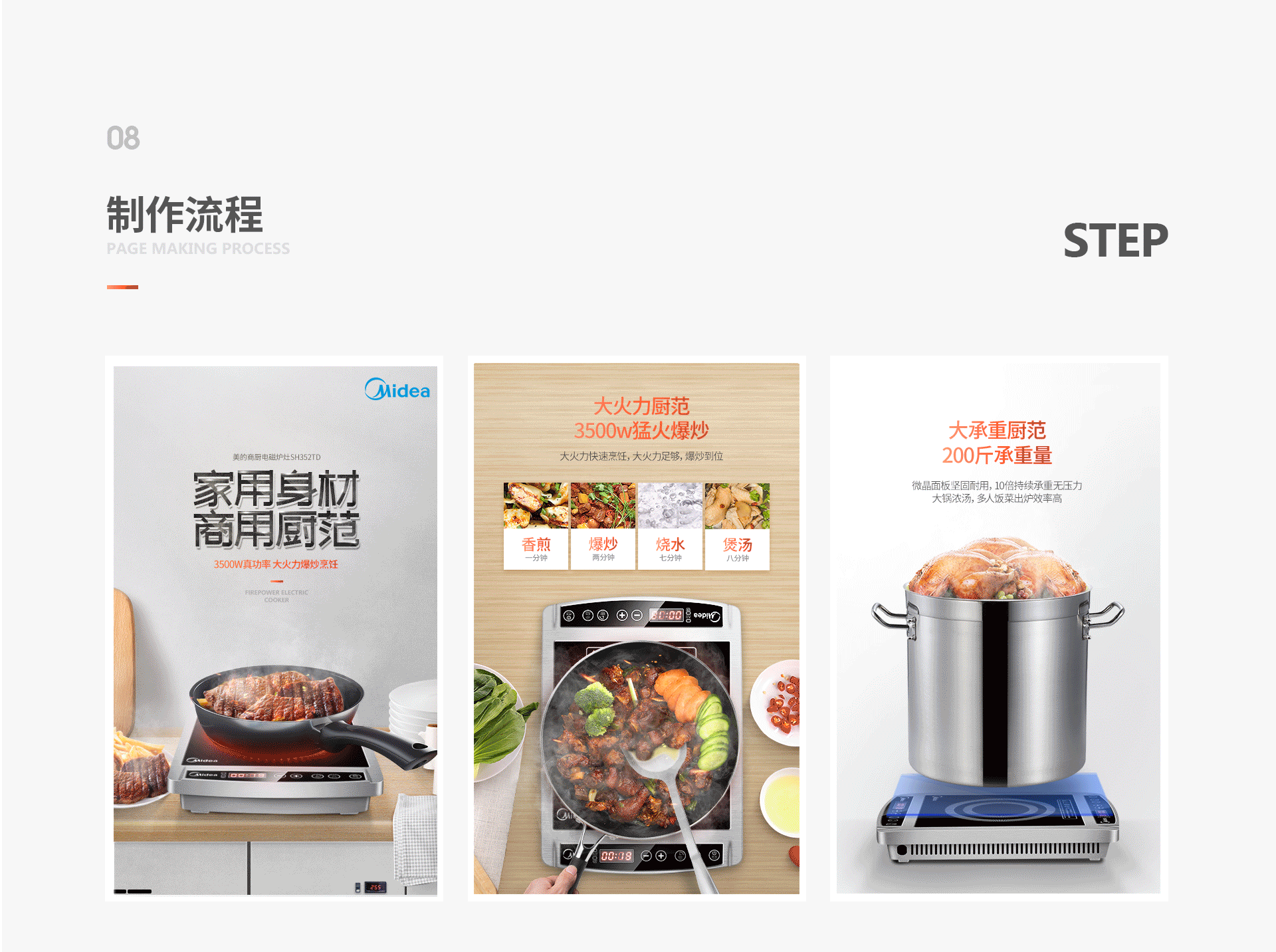 美的台式商用家用电磁炉灶描述详情页面总结（图ZMTEzNzMyNTg4） - 电商 - 站酷设计师寻想原创素材 - 站酷ZCOOL