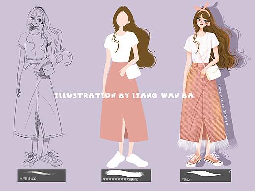 人物插画|步骤图|女孩