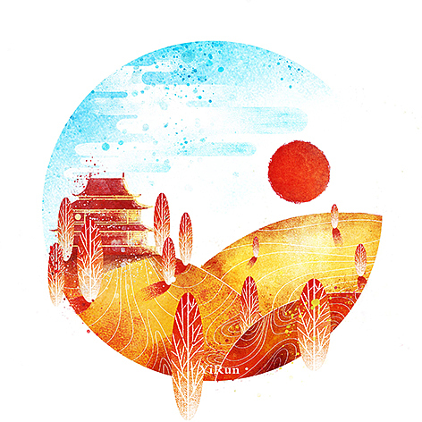 【国潮插画】|西湖十景系列（图ZOTEyNzIyODQ=） - 艺术插画 - 站酷设计师什野YE原创素材 - 站酷ZCOOL