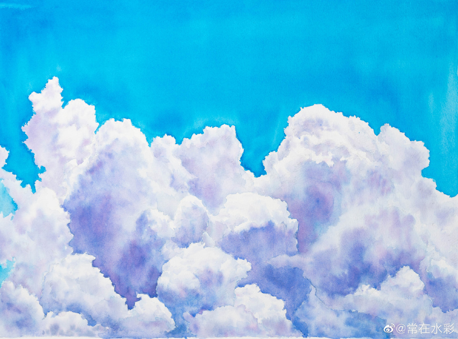 积雨云风景练习|纯艺术|绘画|常在水彩 - 原创作品 - 站酷 (zcool)