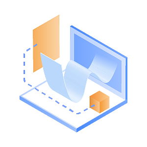 5d蓝色科技png插画设计