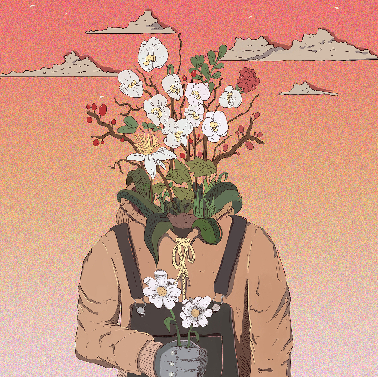 井野阿姨送的花花（图ZMTcyNzAzNzgw） - 艺术插画 - 站酷设计师和猫一起晒太阳啊原创素材 - 站酷ZCOOL