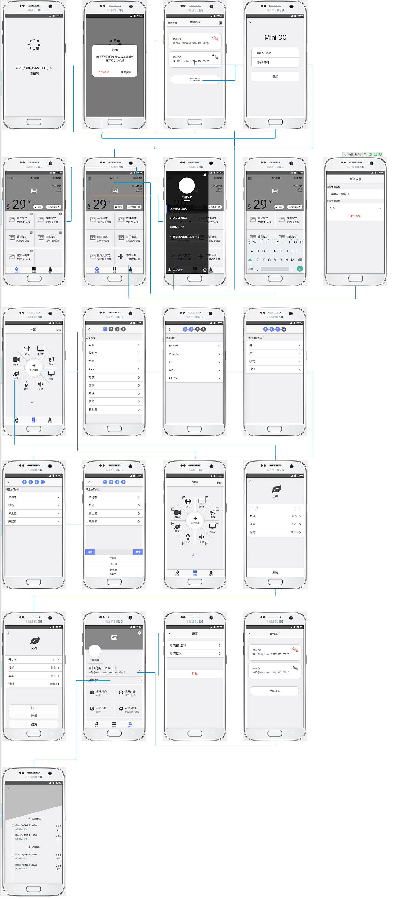 一款中控设备的APP原型及逻辑