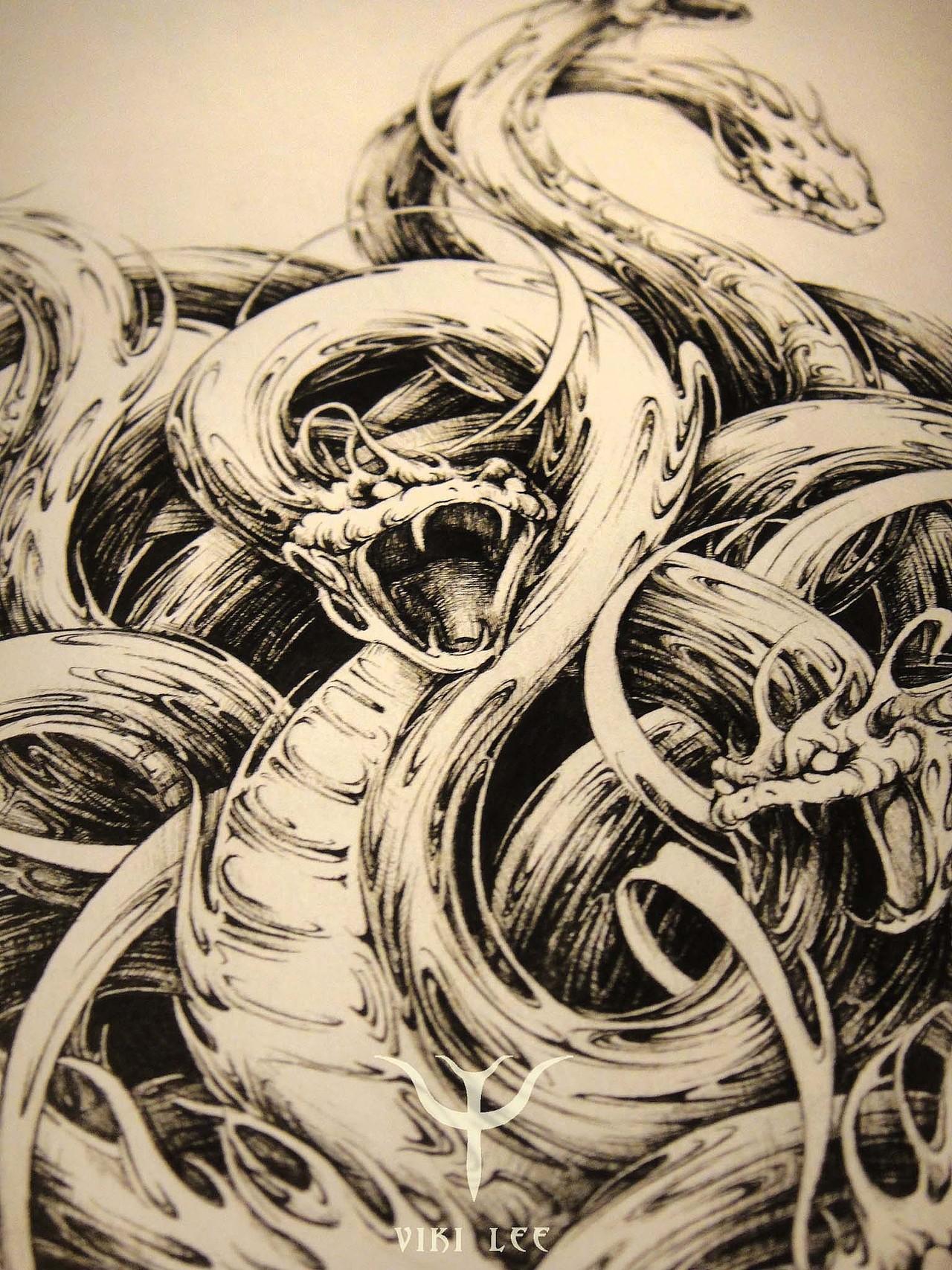 钢笔手绘八歧破须