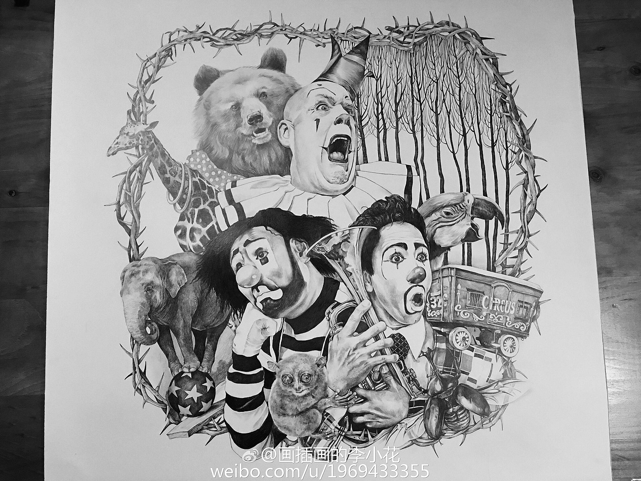 《人生马戏团》-壹（图ZNTA1MDEyMzY=） - 艺术插画 - 站酷设计师画插画的李小花原创素材 - 站酷ZCOOL
