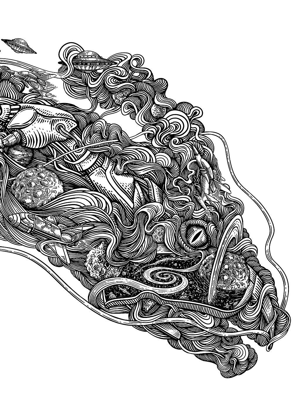 手绘版画风格作品《腾飞》|插画|艺术插画|欧阳鹏杰_oy - 原创作品