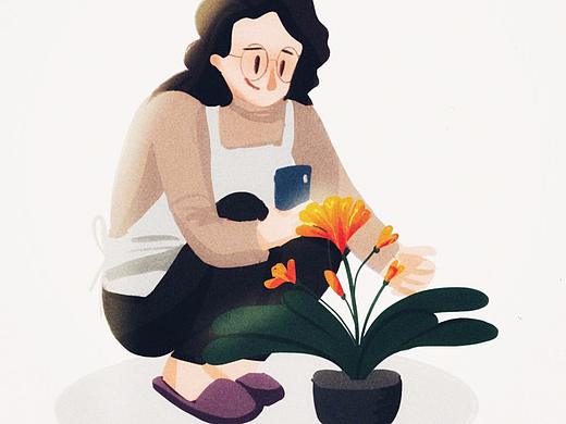 媽媽的君子蘭（個(gè)人主頁-ZNDQyNDI5MDA=） - 商業(yè)插畫 - 站酷設(shè)計(jì)師爽子shuangzi原創(chuàng)素材 - 站酷ZCOOL