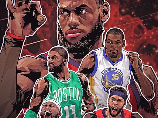 2018NBA全明星美漫海报插画，为热爱加冕