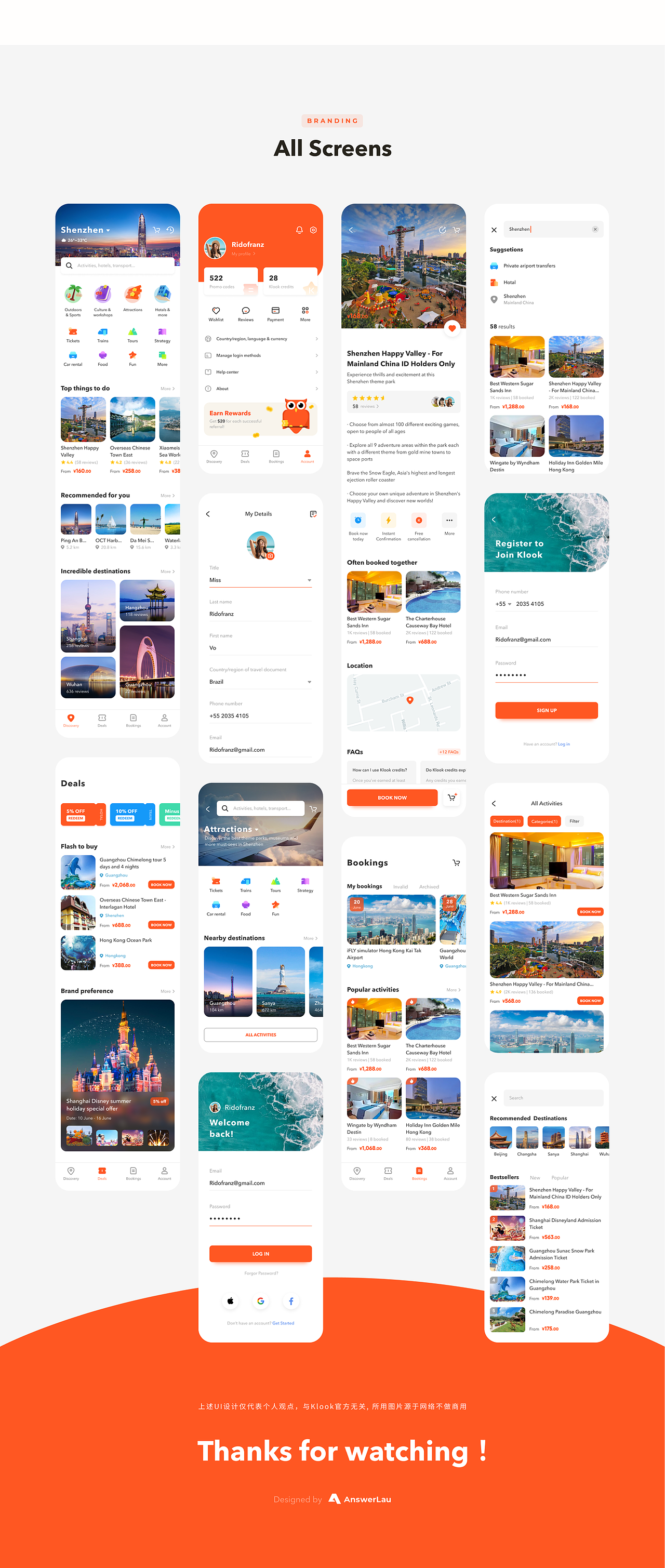 Klook Travel UI Design（图ZMjY2NjMzNzY0） - APP界面 - 站酷设计师AnswerLau原创素材 - 站酷ZCOOL