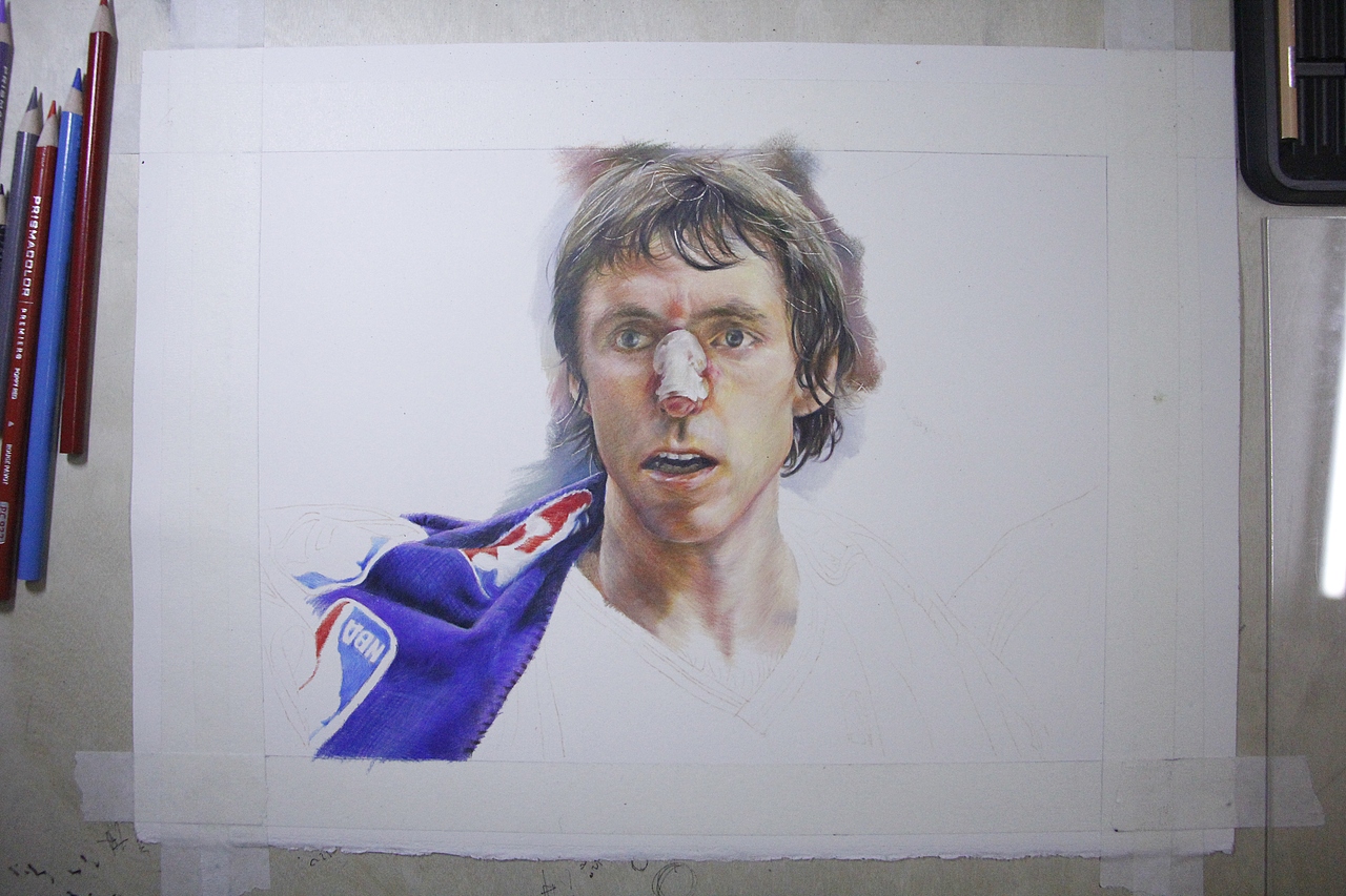 原创作品纯艺术绘画彩铅手绘nbasteven手绘作品/习作 2018合集677