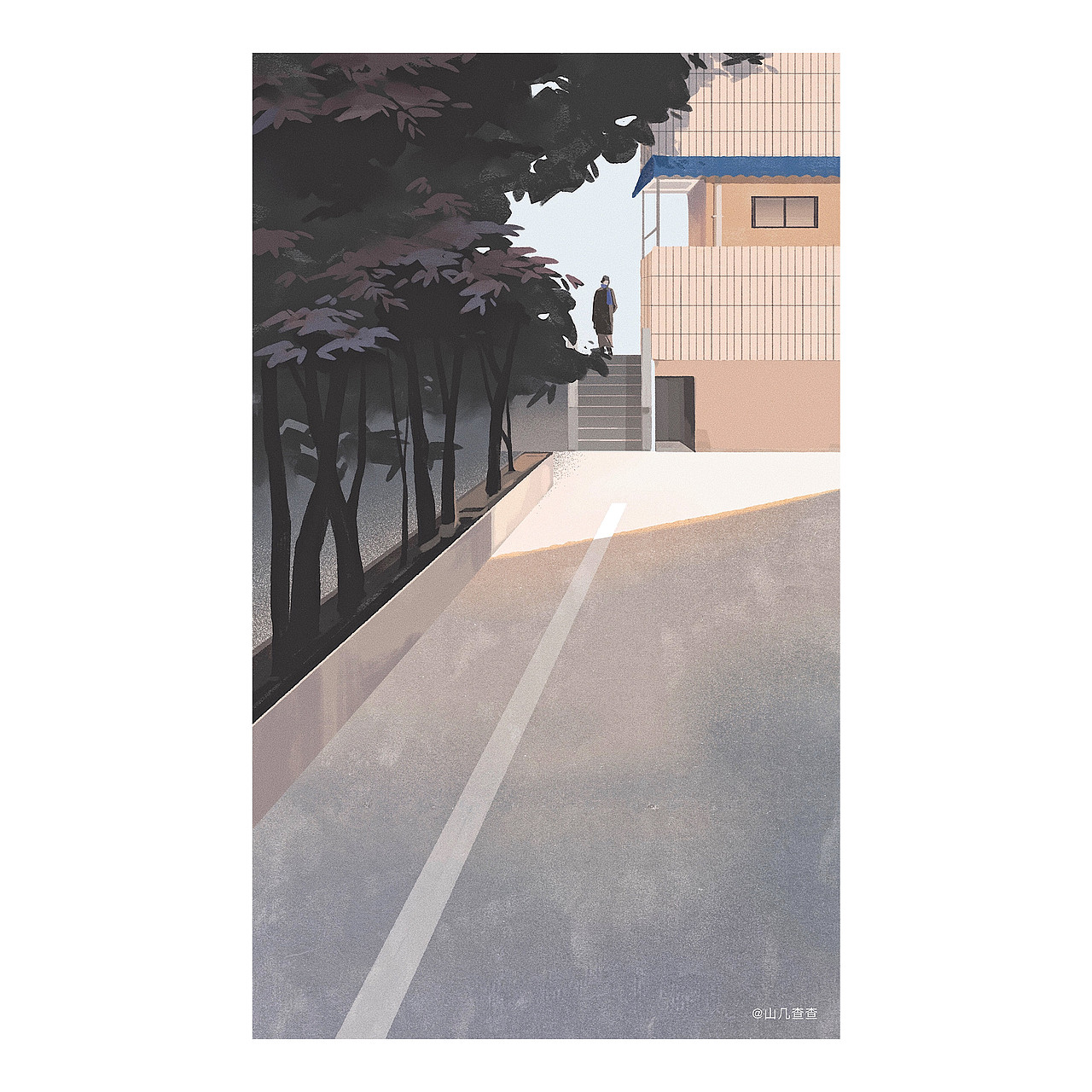 插画习作 | 走出家里，走在日复一日的大街（图ZMjUyMjA5NDMy） - 创作习作 - 站酷设计师山几查查原创素材 - 站酷ZCOOL