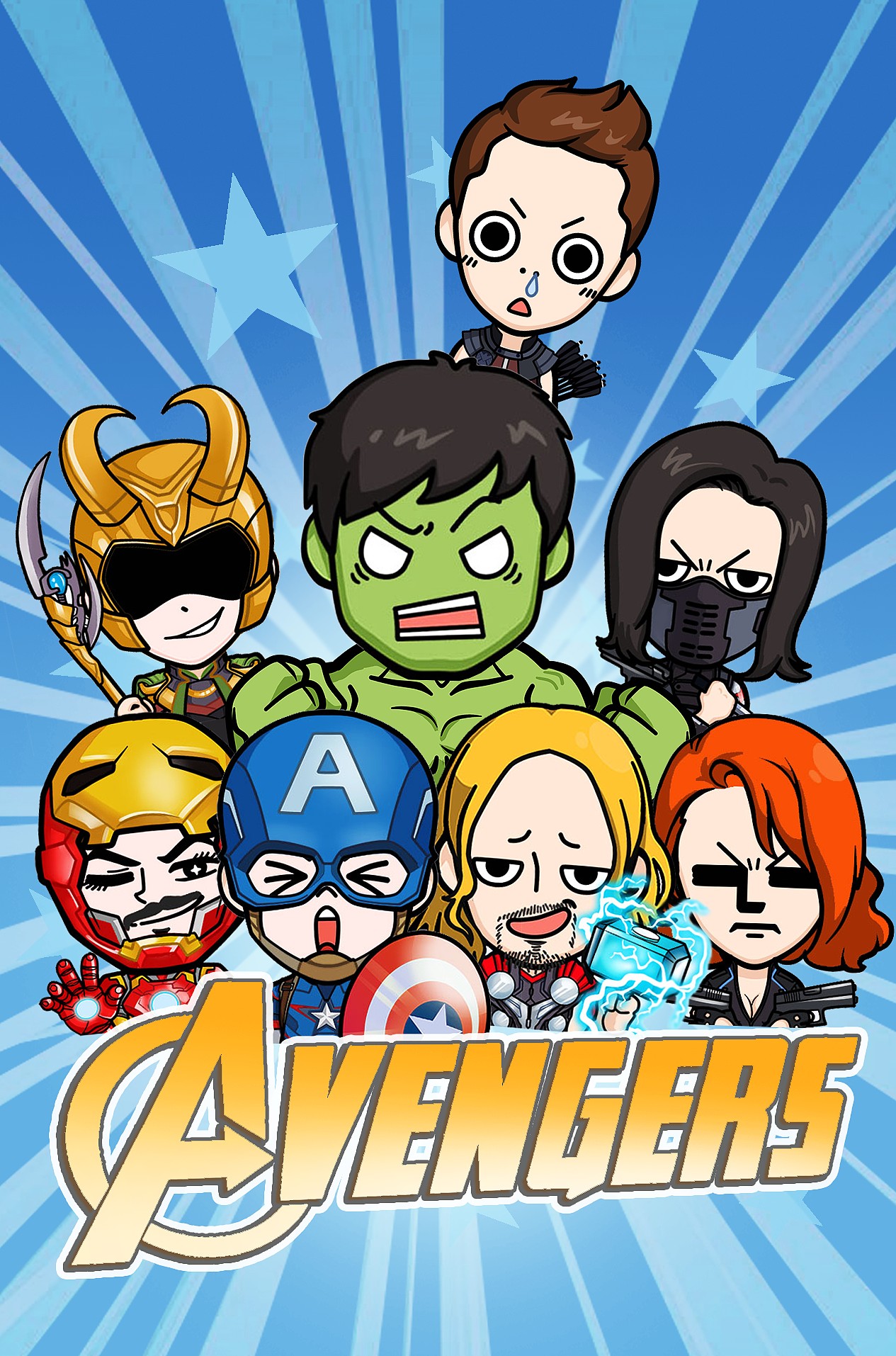 复联Q版（图ZNDIyMzMzODQ=） - 单幅漫画 - 站酷设计师插画马齿原创素材 - 站酷ZCOOL