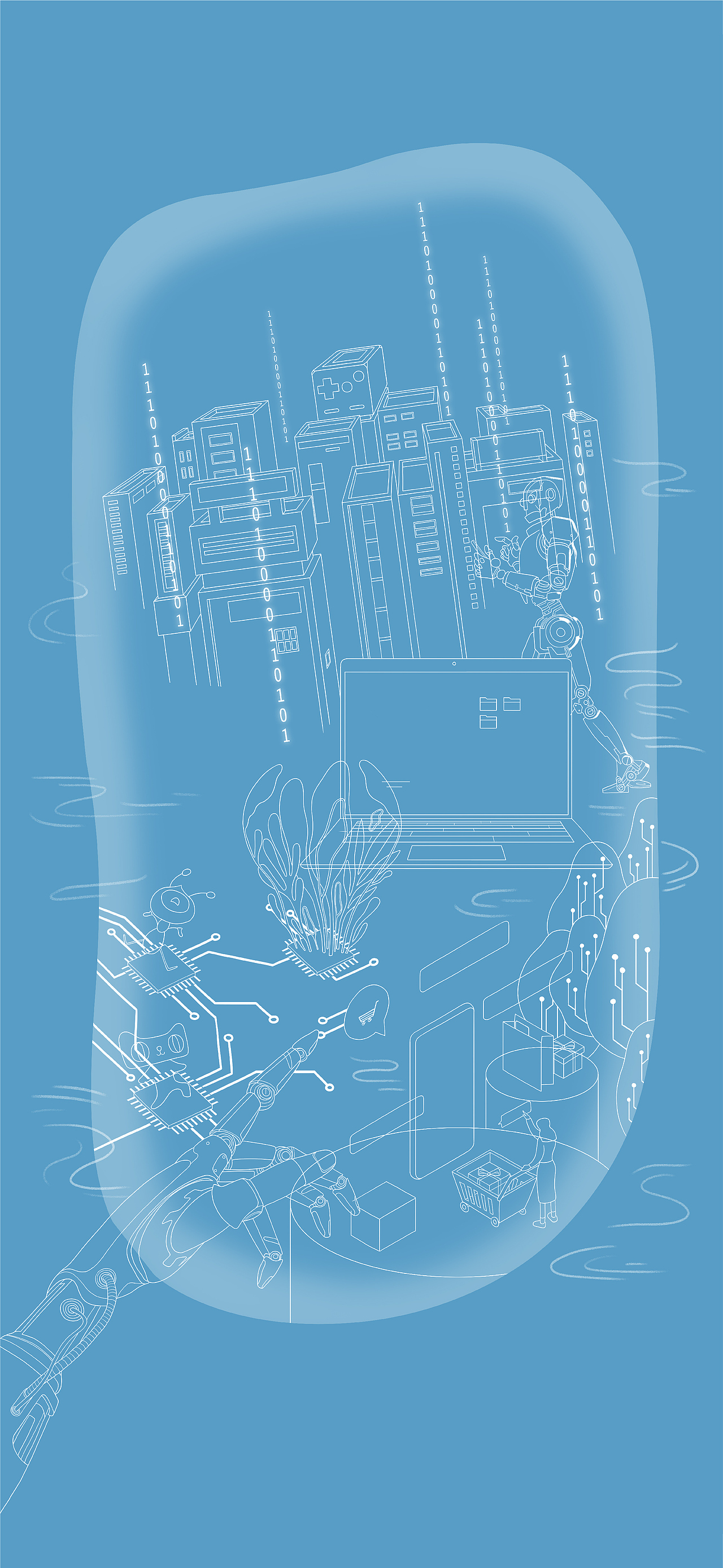 滨江中铁建·古翠蓝庭 手绘海报（图ZMjkwNDgwMjUy） - 商业插画 - 站酷设计师Aloe阿噜原创素材 - 站酷ZCOOL