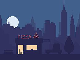 深夜送披薩店動效