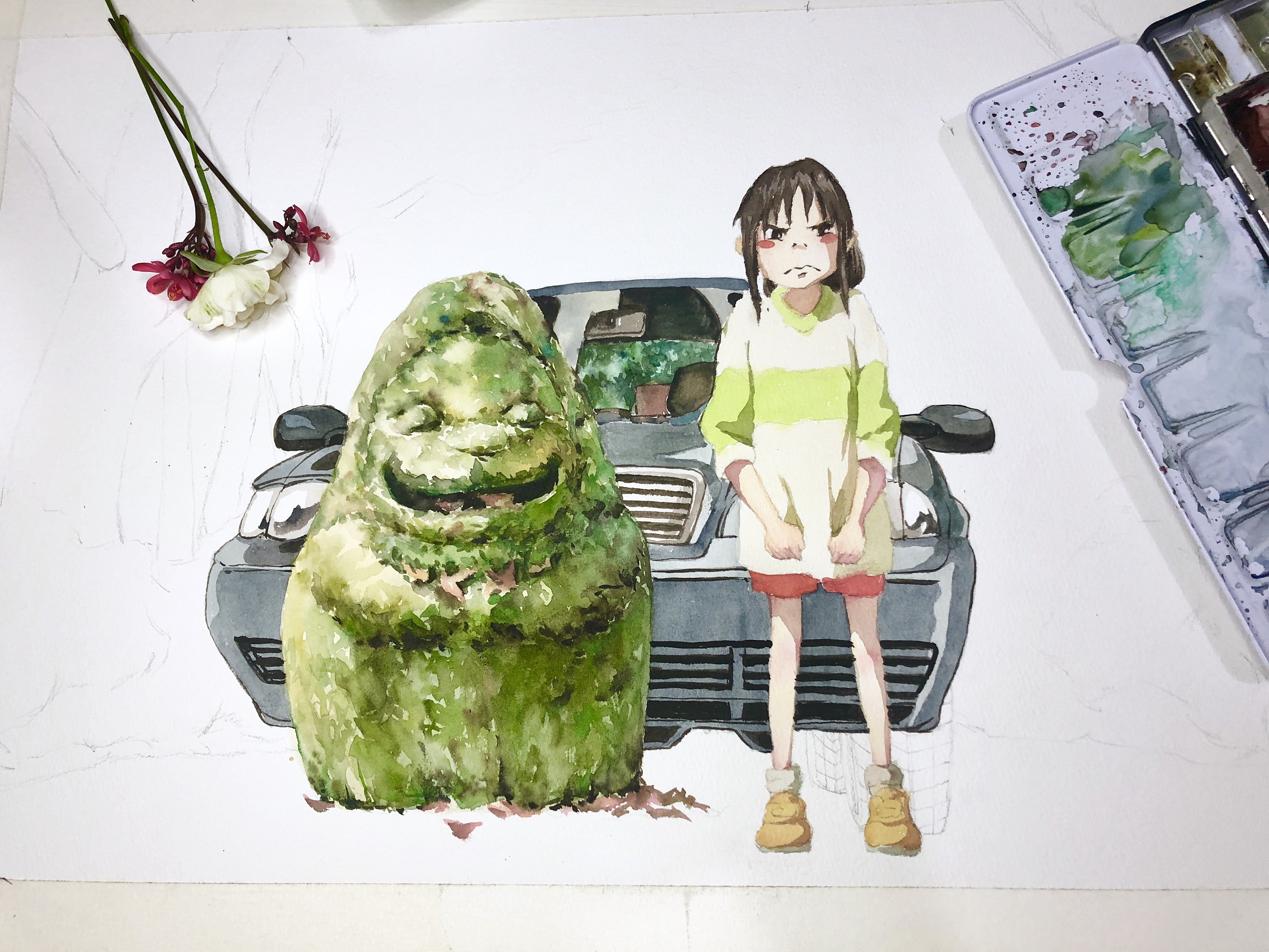 【水彩过程】千与千寻