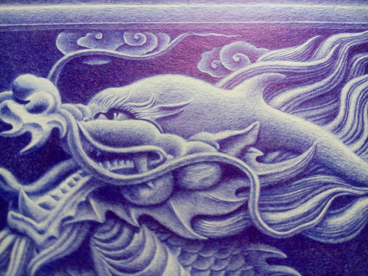 圆珠笔画-四灵之一麒麟~附步骤图（图ZNzE3MTg2MTY=） - 创作习作 - 站酷设计师Faine6原创素材 - 站酷ZCOOL