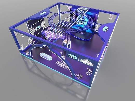 路演展会展厅舞台美陈设计3D效果图