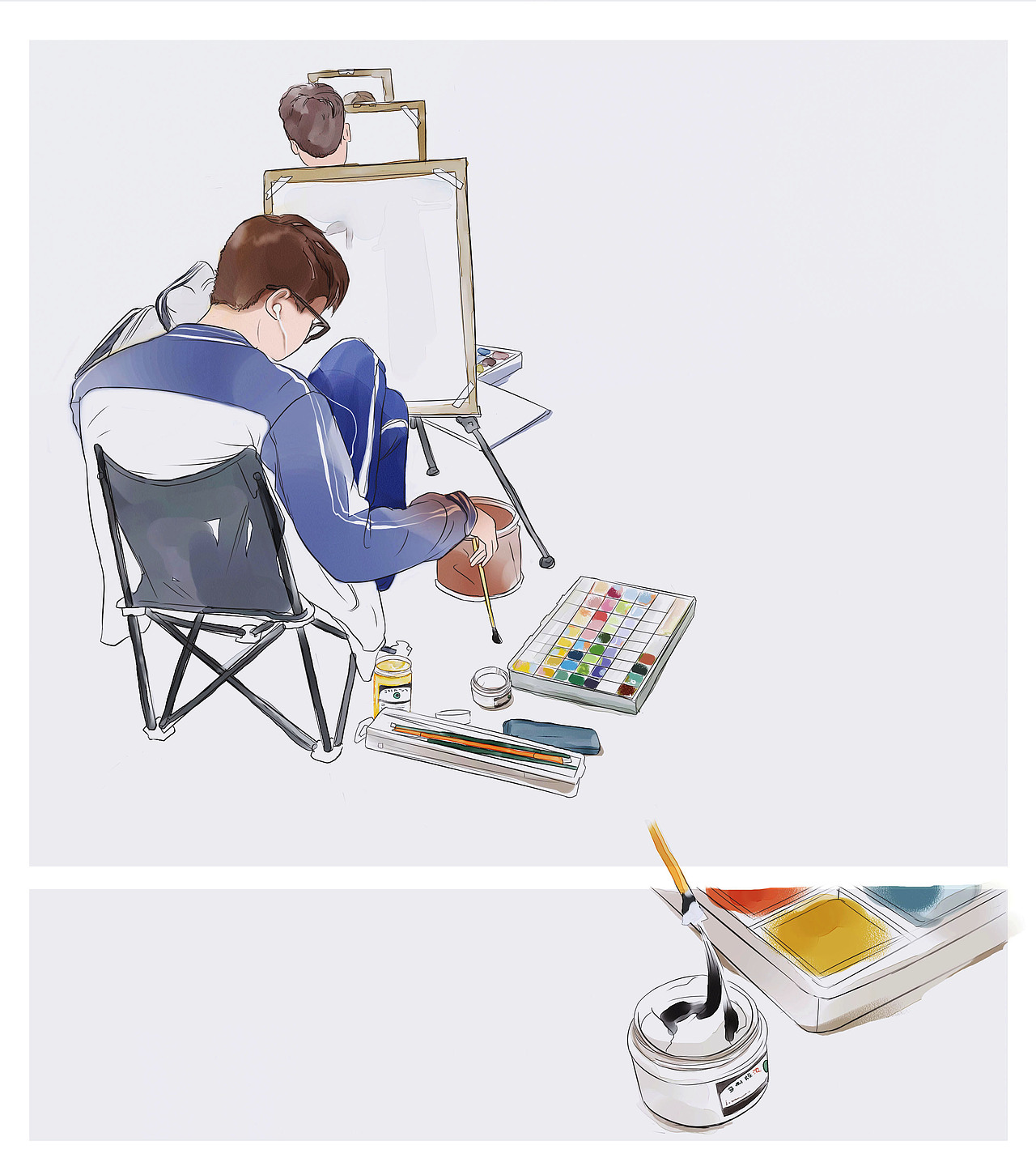 分享收藏美术生日常洪恩古诗插图fangpeii插画2022年中