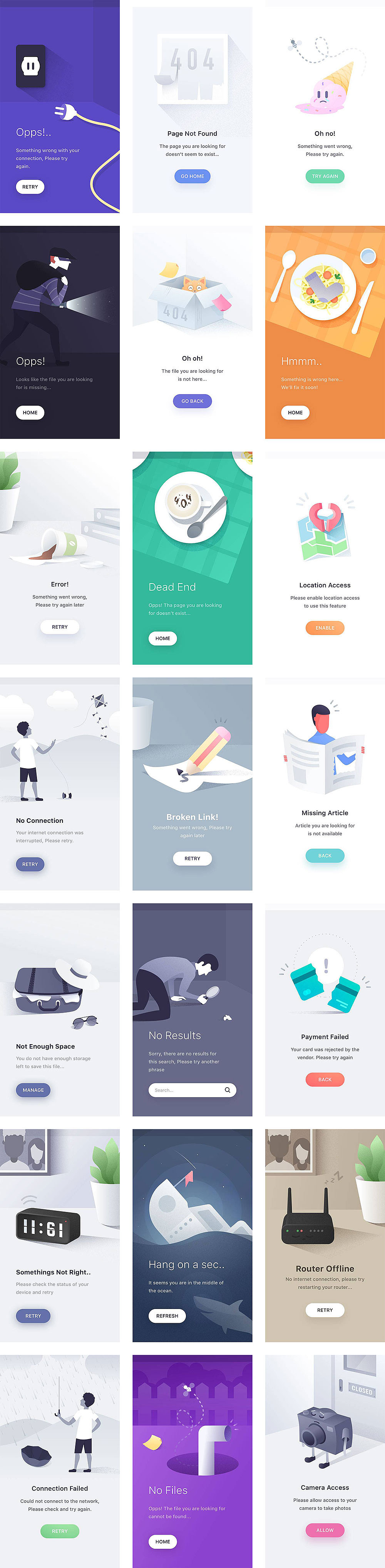 部分404英文页面作品（图ZMTczODA1Mjky） - APP界面 - 站酷设计师东山之上醉春风原创素材 - 站酷ZCOOL