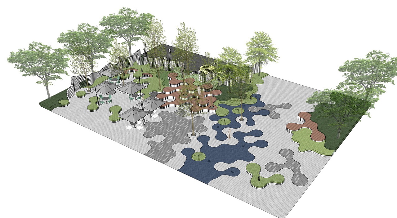 成都hyperlane超线公园展示区景观su模型下载