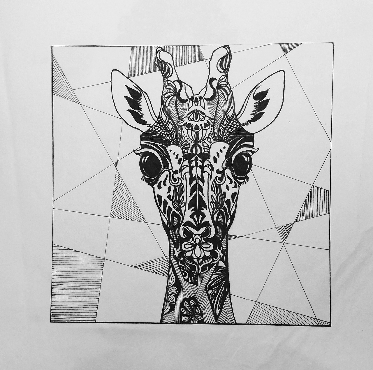 平面构成 图案长颈鹿