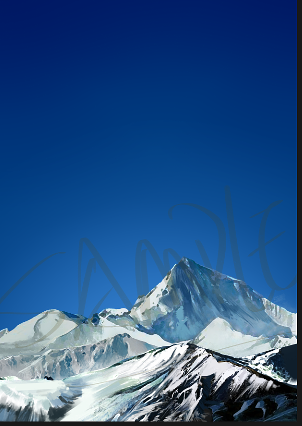 服装雪山风景插画设计