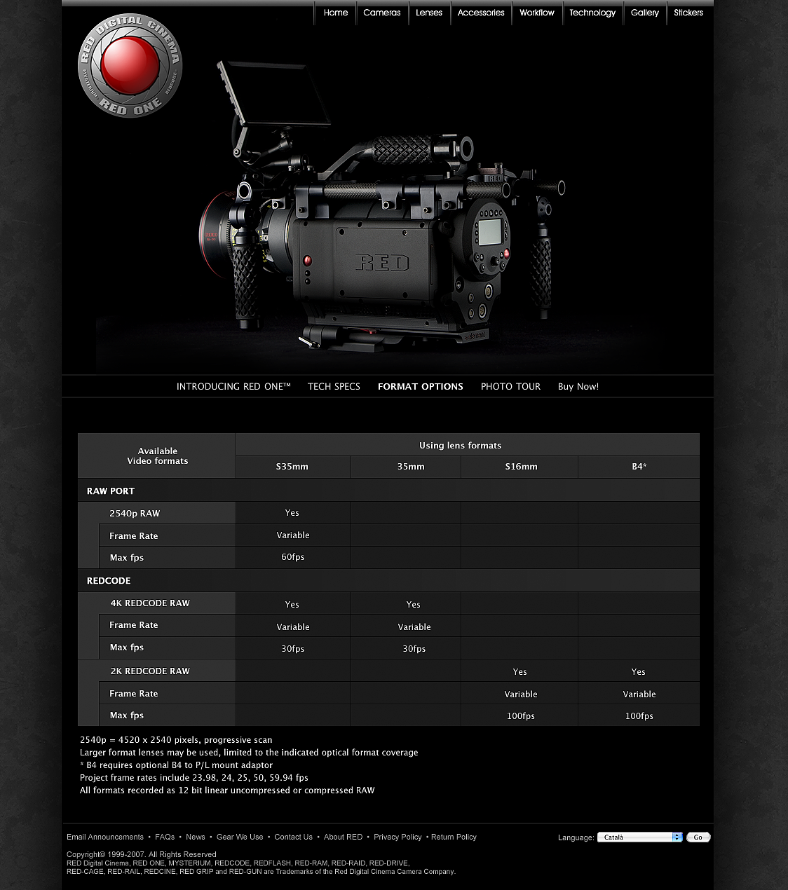 red.com的第一代网站设计