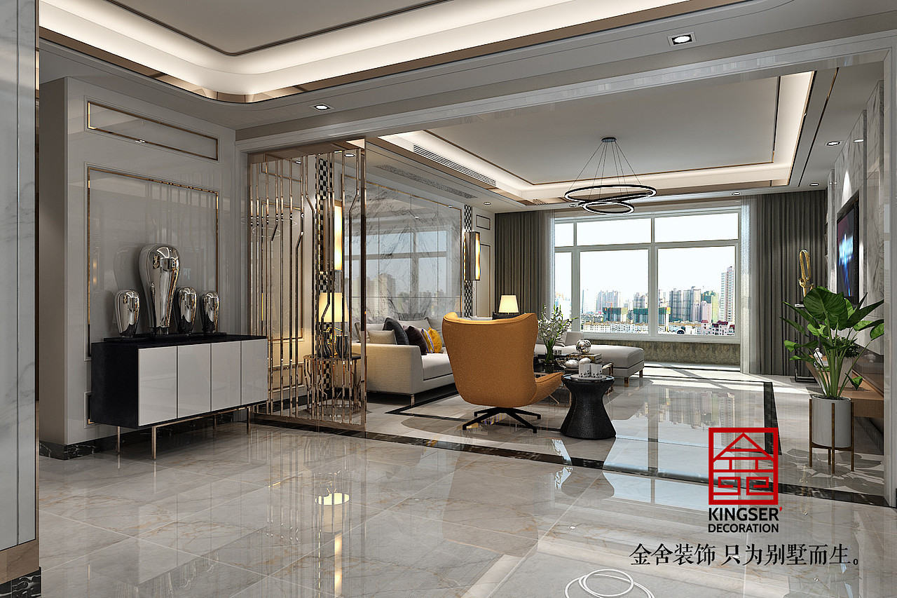 荣盛抱犊寨阿尔卡迪亚轻奢港式风格220平米装修效果图