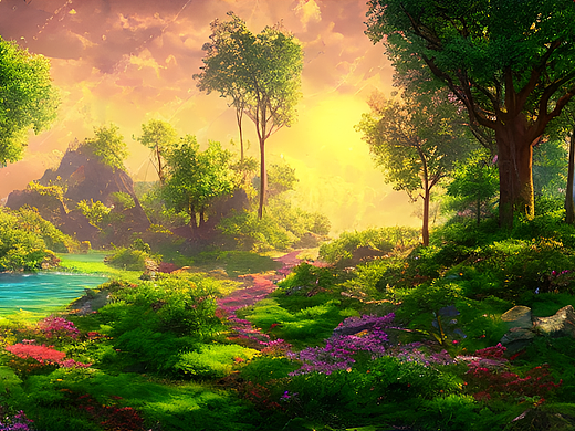 #站酷梦笔#风景优美，仙境（个人主页-ZNjM5MTk2NjQ=） - AI作品 - 站酷设计师遇见小布丁原创素材 - 站酷ZCOOL