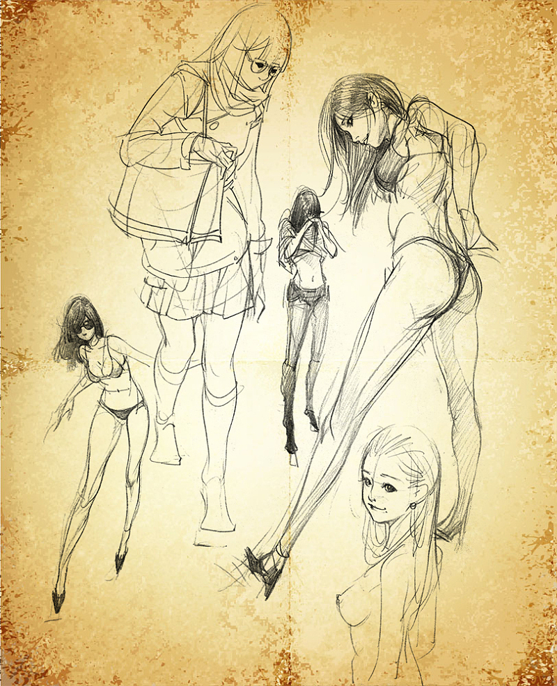 画画的春哥：念书时未进化完全的课堂乱涂（二）（图ZNDI4NTE3MjQ=） - 创作习作 - 站酷设计师画画的春哥原创素材 - 站酷ZCOOL