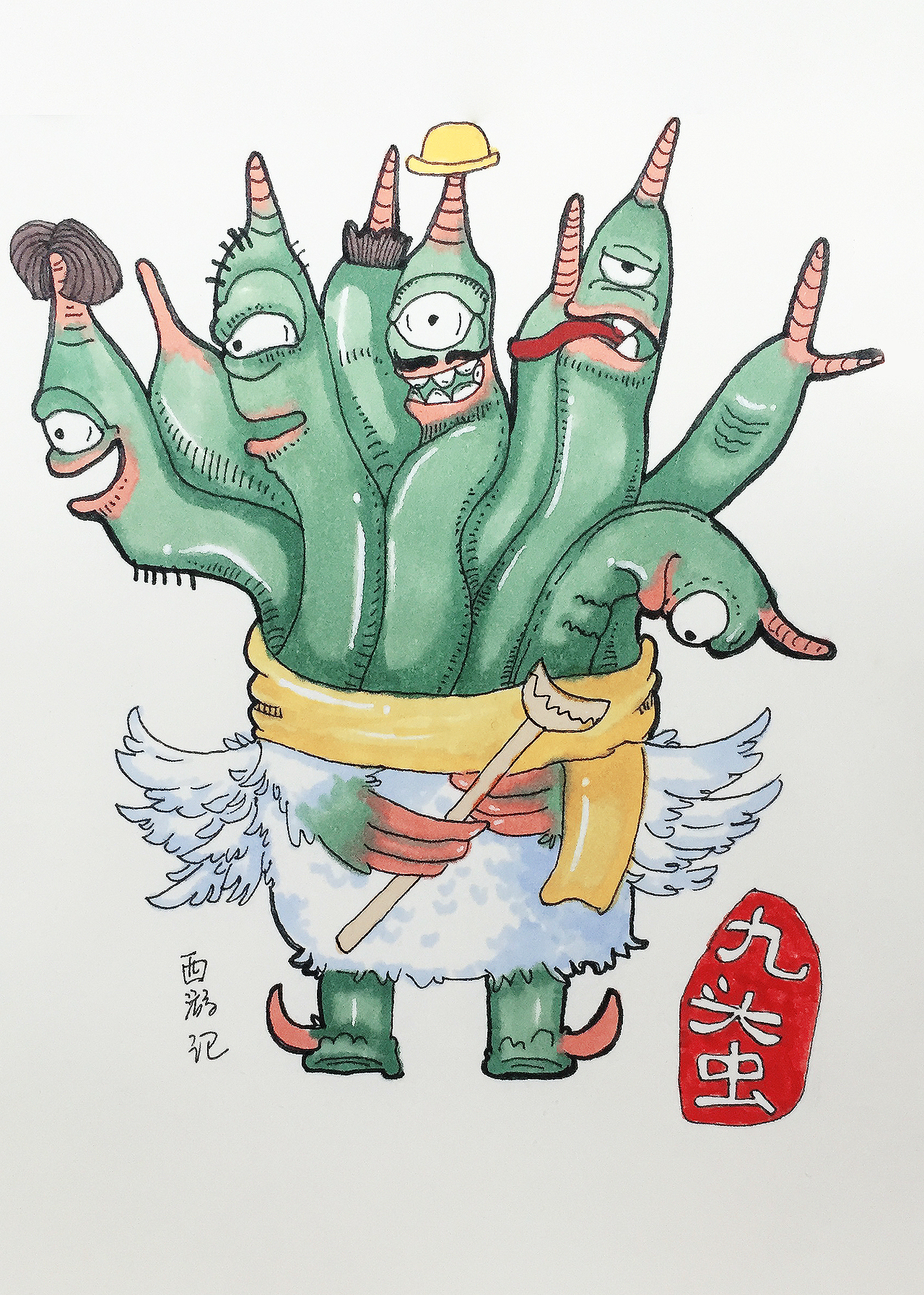 九头虫,上了色的几个里,我最喜欢的