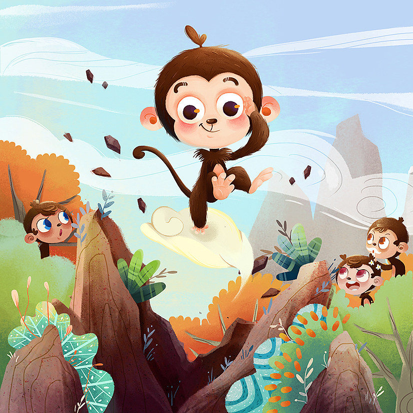 儿童绘本《快乐西游》（图ZOTY4NDY0Mjg=） - 儿童插画 - 站酷设计师是药师阿原创素材 - 站酷ZCOOL