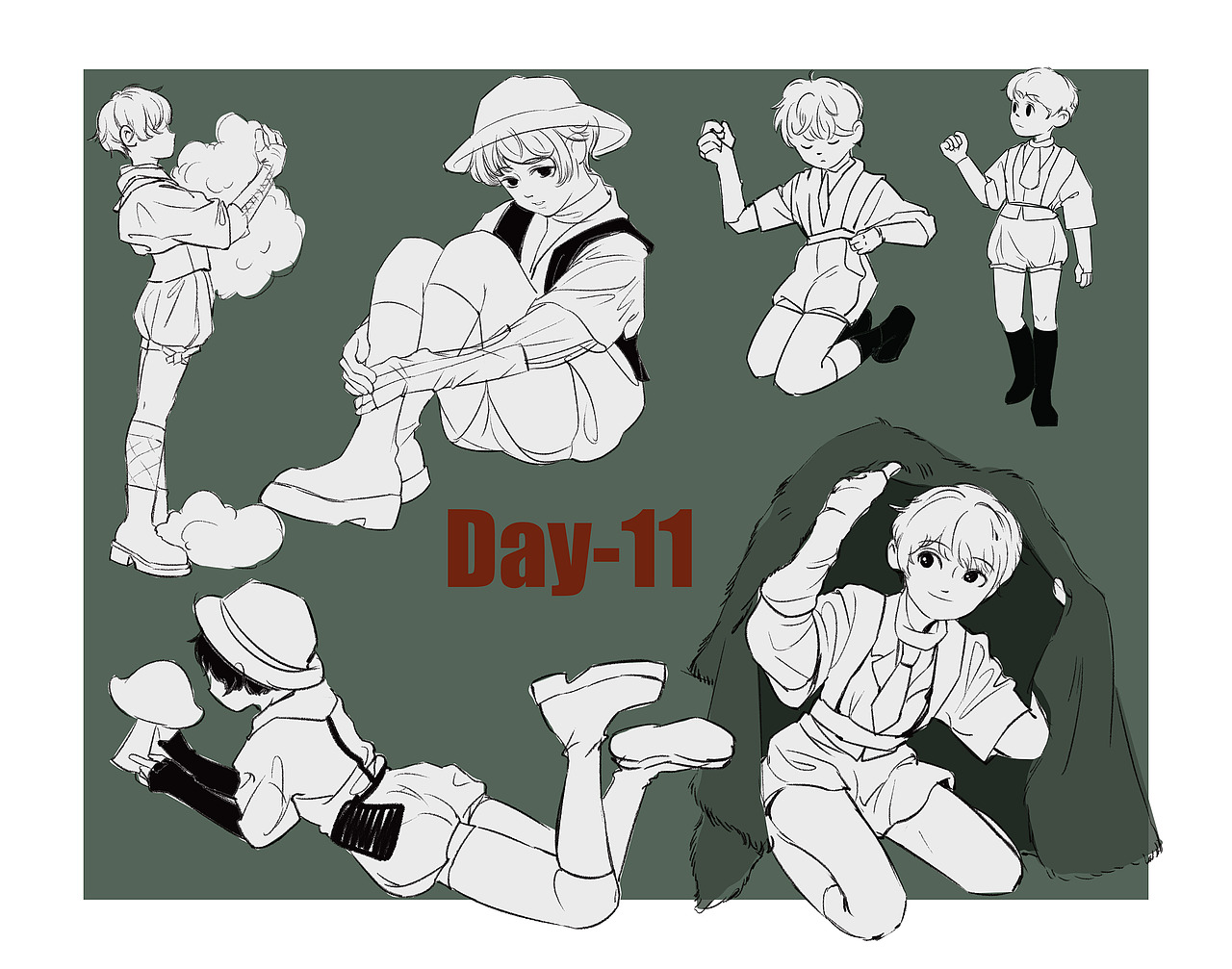 速写60天挑战day1-21（图ZMjg2MTA3MzY0） - 创作习作 - 站酷设计师三橘插画原创素材 - 站酷ZCOOL