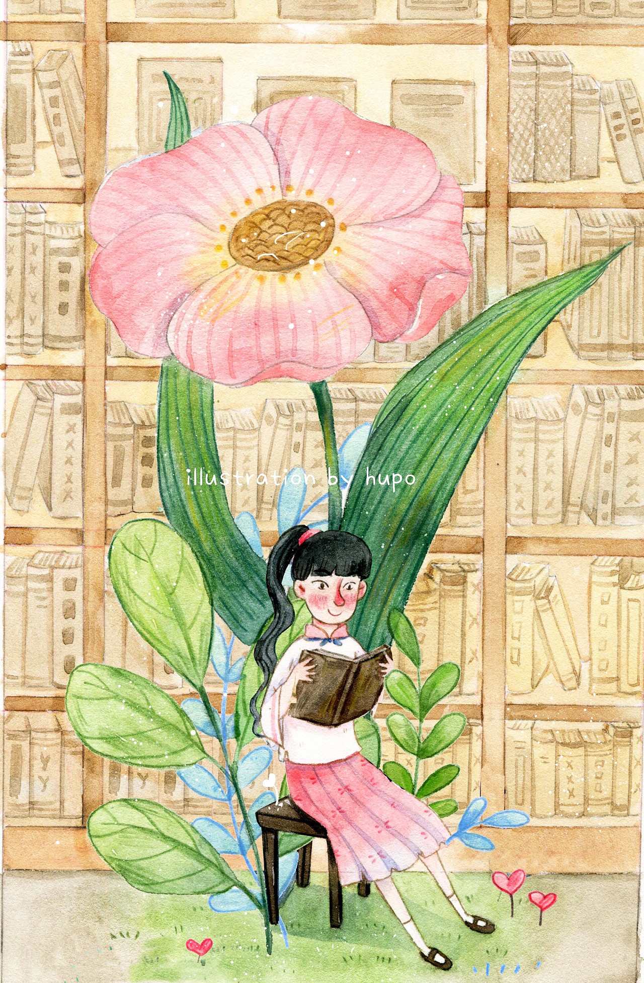 最近完成的一套童书插图,放一点局部出来