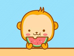 微信表情-小猴子二毛夏日篇